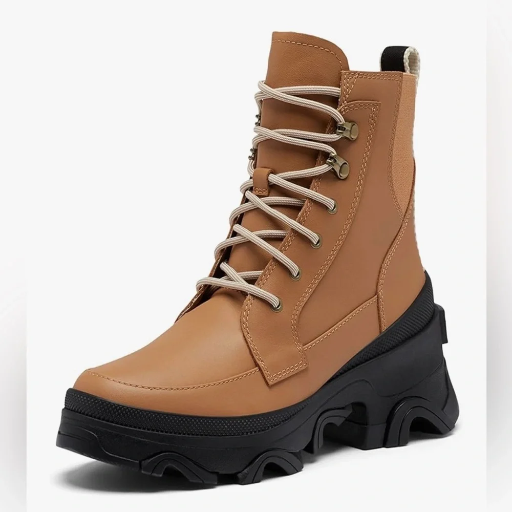Sorel Brex Lace Up Leather Waterproof Brown Booties Women’s Size 8 - Picture 2 of 11